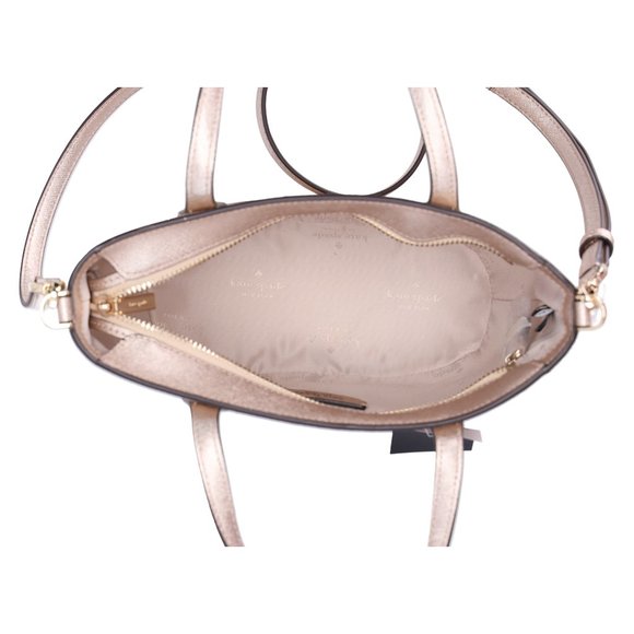 Kate Spade Glitter Glimmer Small Zip Satchel Crossbody Bag Gold Holiday - Picture 8 of 9